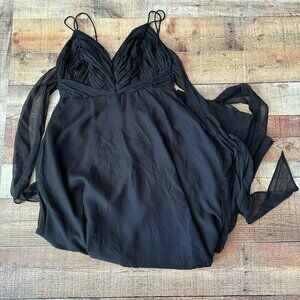 Asos Women's Size 12 Sleeveless Cami Maxi Dress in Black with Back Tie